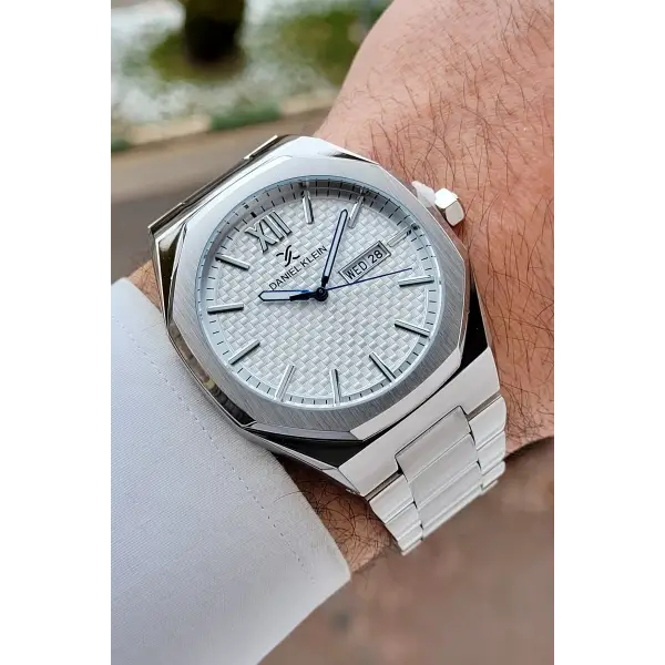 Gümüş Renk 43 mm Erkek Kol Saati