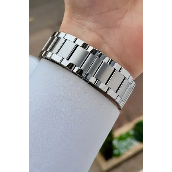 Gümüş Renk 43 mm Erkek Kol Saati