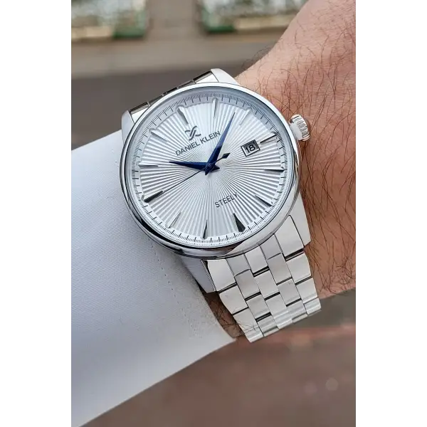 Gümüş Renk Hediye Paketli Paslanmaz Full Çelik Kasa Erkek Kol Saati