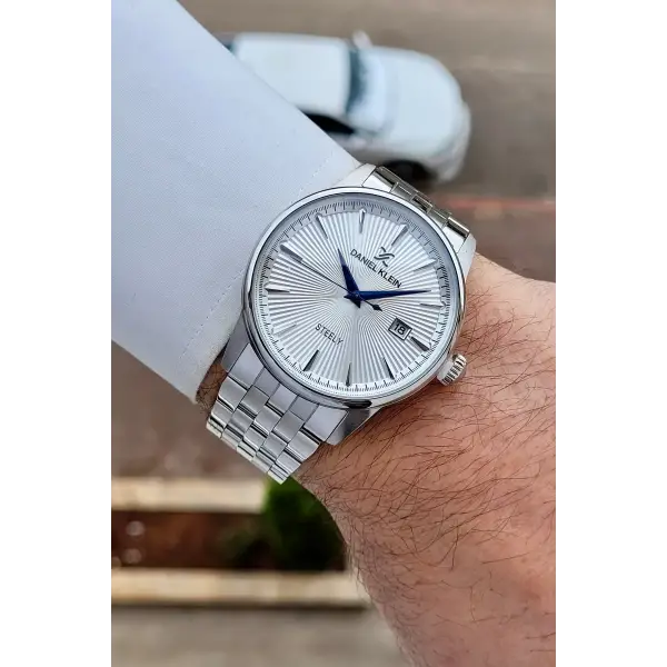 Gümüş Renk Hediye Paketli Paslanmaz Full Çelik Kasa Erkek Kol Saati