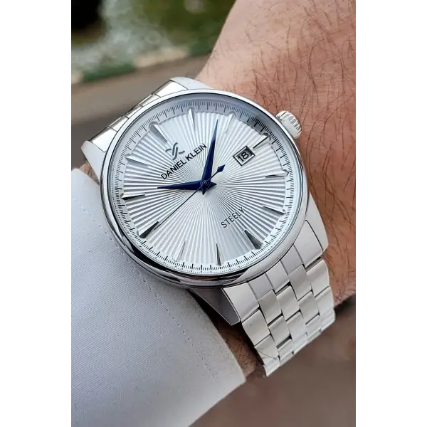 Gümüş Renk Hediye Paketli Paslanmaz Full Çelik Kasa Erkek Kol Saati