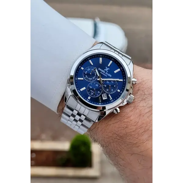 Gümüş Lacivert Renk 42 mm Hediye Paketli İç Göstergeleri Aktif Erkek Kol Saati