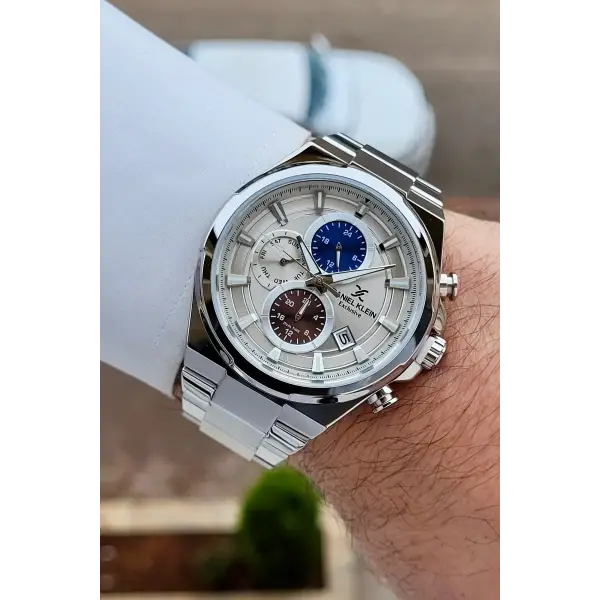 Gümüş Renk Hediye Paketli İç Göstergeleri Aktif Erkek Kol Saati