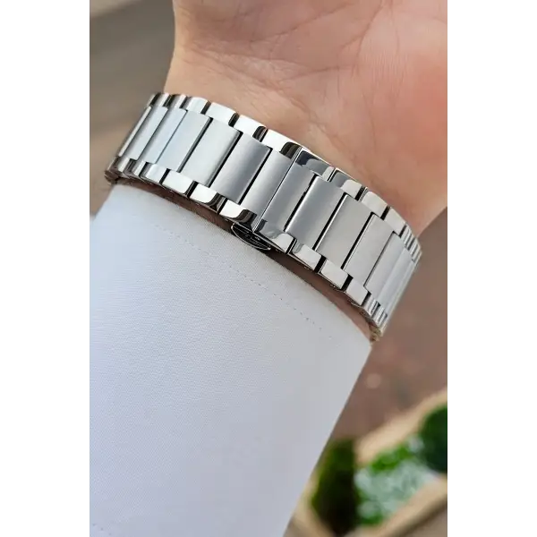 Kadranı Siyah Kordonu Gümüş Renk Hediye Paketli 41 mm Erkek Kol Saati