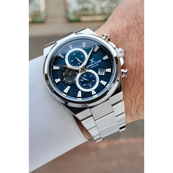 Kadranı Mavi Kordonu Gümüş Renk Hediye Paketli İç Göstergeleri Aktif Erkek Kol Saati