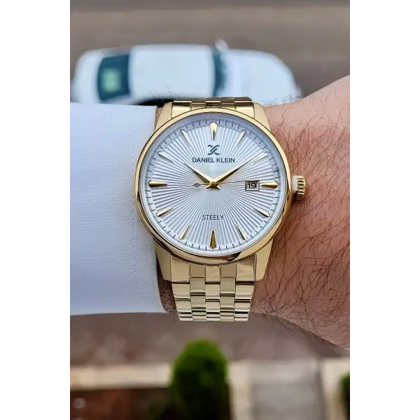 Gold Renk Hediye Paketli Paslanmaz Full Çelik Kasa Erkek Kol Saati