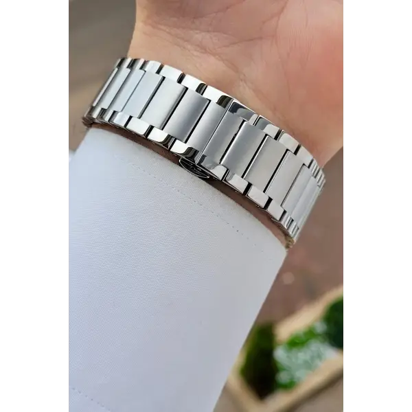 Gümüş Renk Hediye Paketli 41 mm Erkek Kol Saati