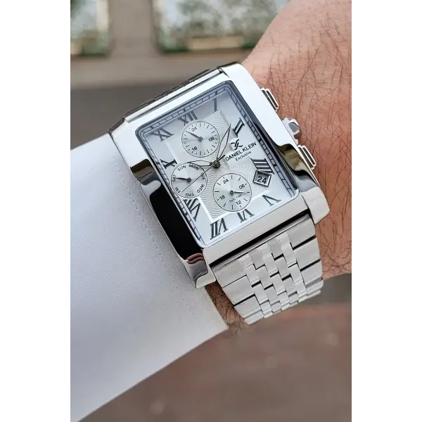 Gümüş Renk Hediye Paketli Erkek Kol Saati