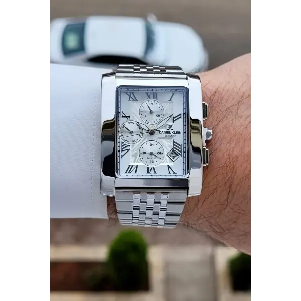 Gümüş Renk Hediye Paketli Erkek Kol Saati