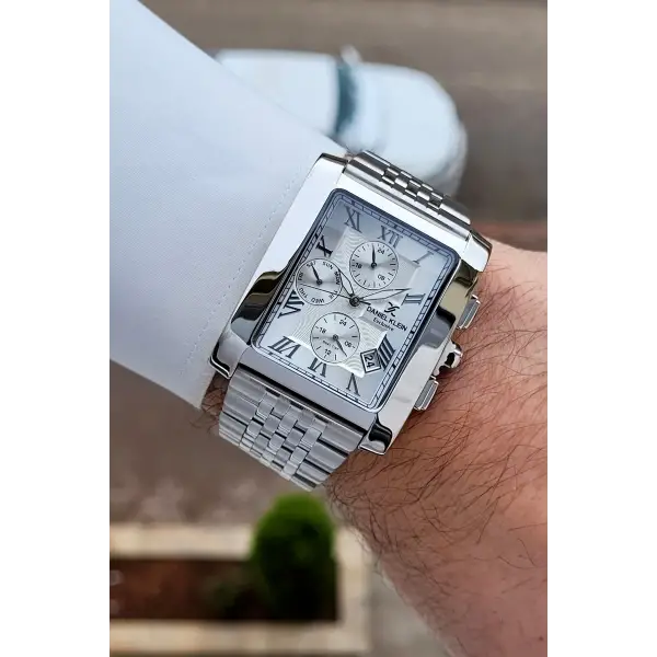 Gümüş Renk Hediye Paketli Erkek Kol Saati