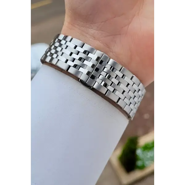 Gümüş Renk Hediye Paketli Erkek Kol Saati