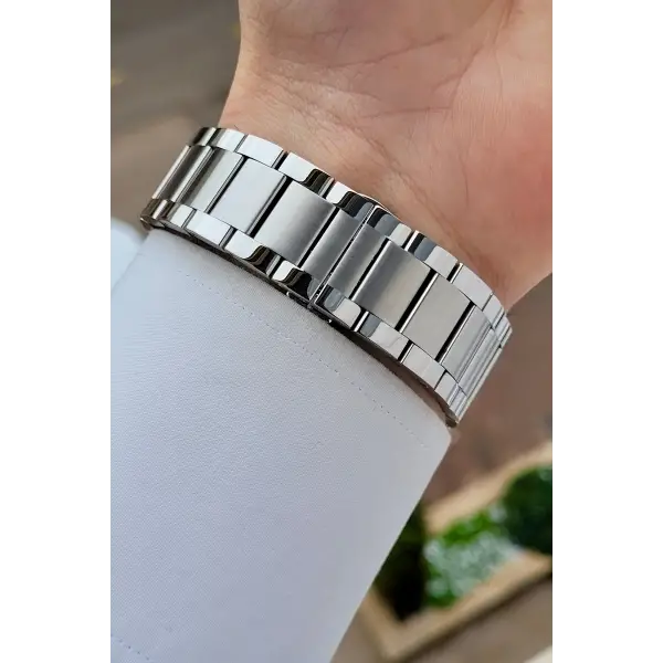 Kadranı Yeşil Kordonu Gümüş Renk 43 mm Erkek Kol Saati