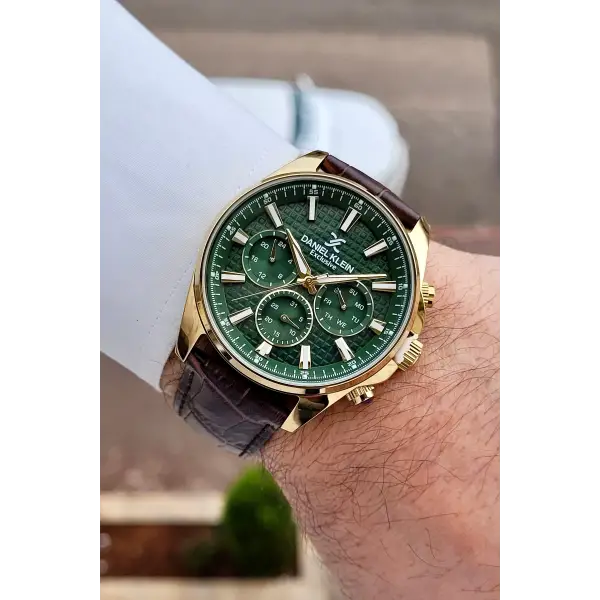 Kasası Gold Kordonu Kahverengi Renk 43 Mm İç Göstergeleri Aktif Erkek Kol Saati