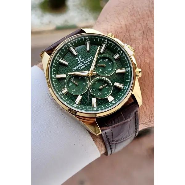 Kasası Gold Kordonu Kahverengi Renk 43 Mm İç Göstergeleri Aktif Erkek Kol Saati