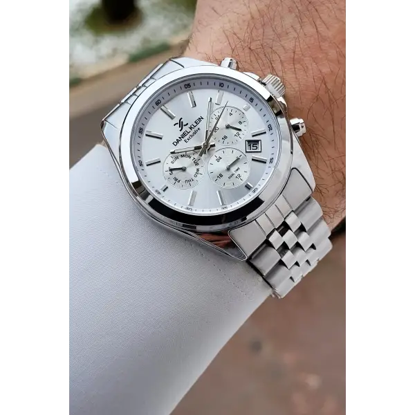 Gümüş Renk 42 mm Hediye Paketli İç Göstergeleri Aktif Erkek Kol Saati