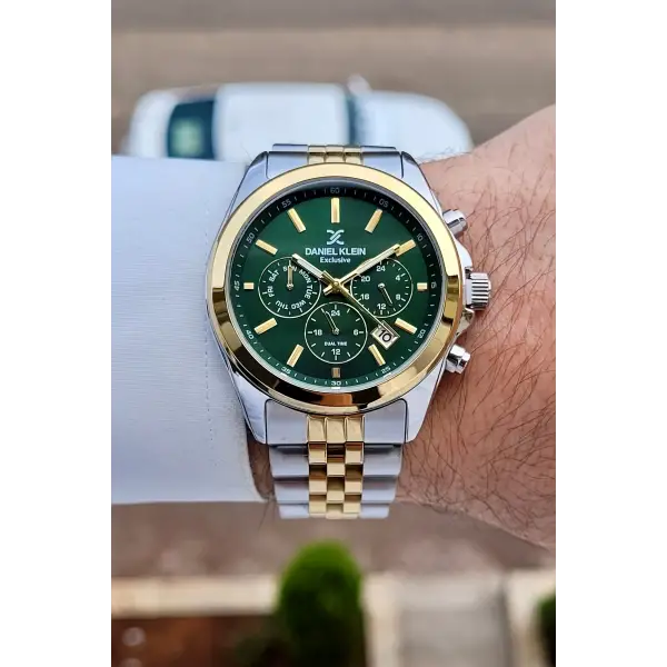 Gold Gümüş Yeşil Renk 42 mm Hediye Paketli İç Göstergeleri Aktif Erkek Kol Saati