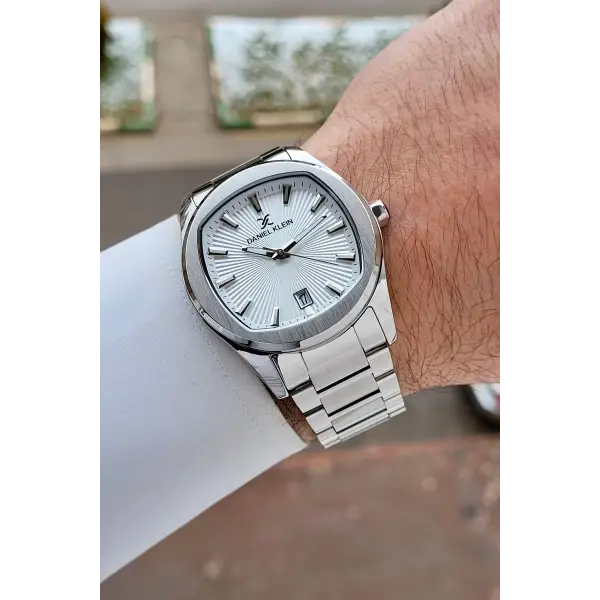 Gümüş Renk Hediye Paketli 41 mm Erkek Kol Saati