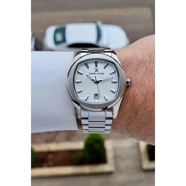 Gümüş Renk Hediye Paketli 41 mm Erkek Kol Saati