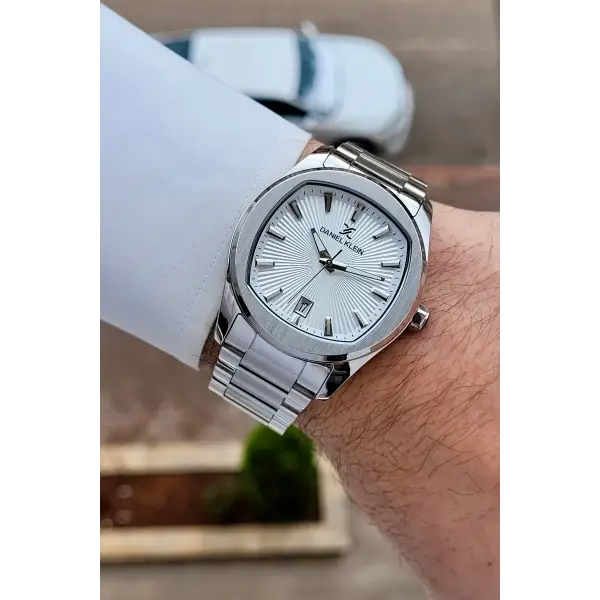 Gümüş Renk Hediye Paketli 41 mm Erkek Kol Saati