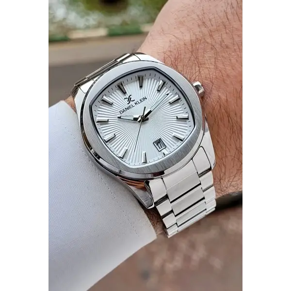 Gümüş Renk Hediye Paketli 41 mm Erkek Kol Saati