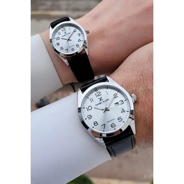 Gümüş Siyah Renk Hediye Paketli Sevgili Çift Kol Saati STISTE22