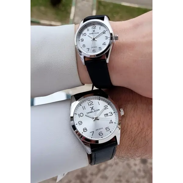 Gümüş Siyah Renk Hediye Paketli Sevgili Çift Kol Saati STISTE22