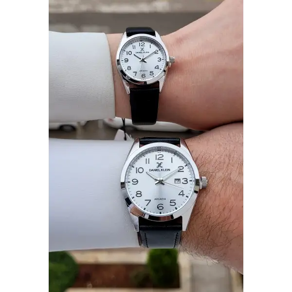 Gümüş Siyah Renk Hediye Paketli Sevgili Çift Kol Saati STISTE22