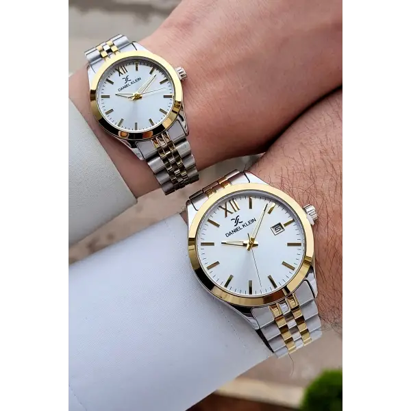 Gold Gümüş Renk Hediye Paketli Sevgili Çift Kol Saati STISTE33