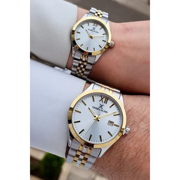 Gold Gümüş Renk Hediye Paketli Sevgili Çift Kol Saati STISTE33