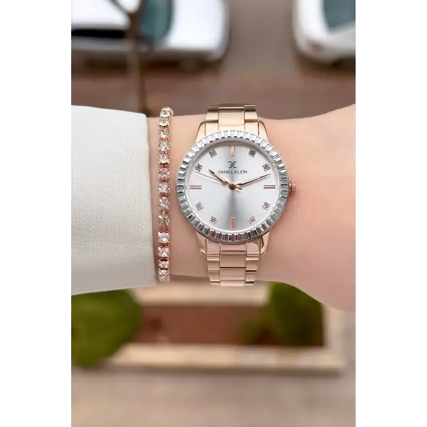 Rose Renk 34 Mm Kadın Kol Saati ve Bileklik