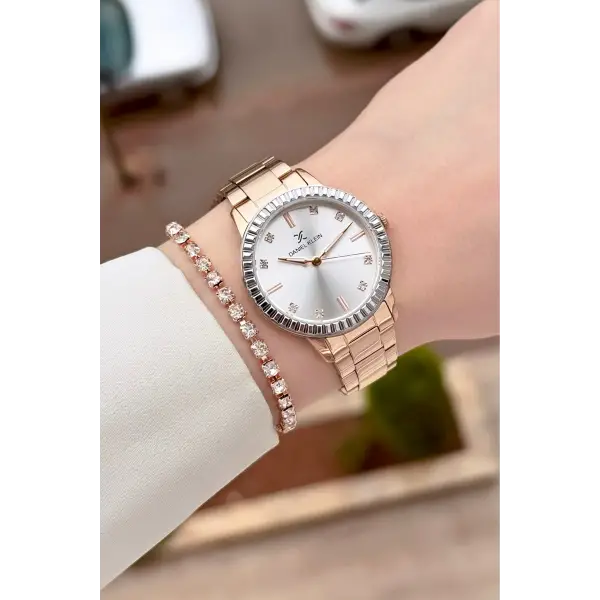 Rose Renk 34 Mm Kadın Kol Saati ve Bileklik