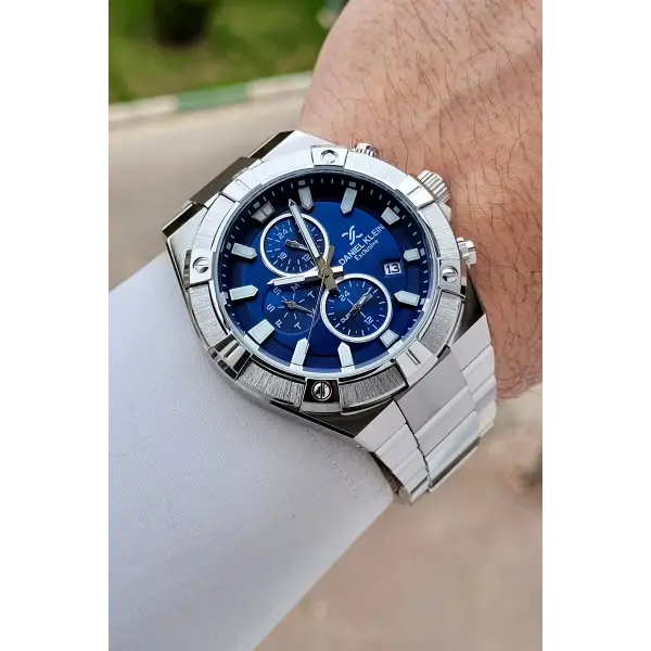 Kadranı Lacivert Kordonu Gümüş Renk 45 mm İç Göstergeleri Aktif Erkek Kol Saati