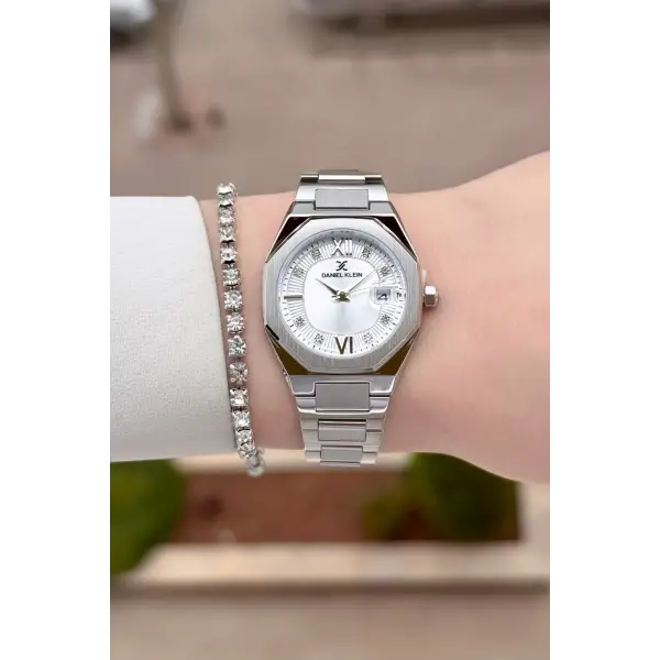 Gümüş Renk Hediye Paketli 30 Mm Kadın Kol Saati ve Bileklik