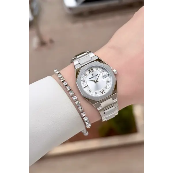 Gümüş Renk Hediye Paketli 30 Mm Kadın Kol Saati ve Bileklik