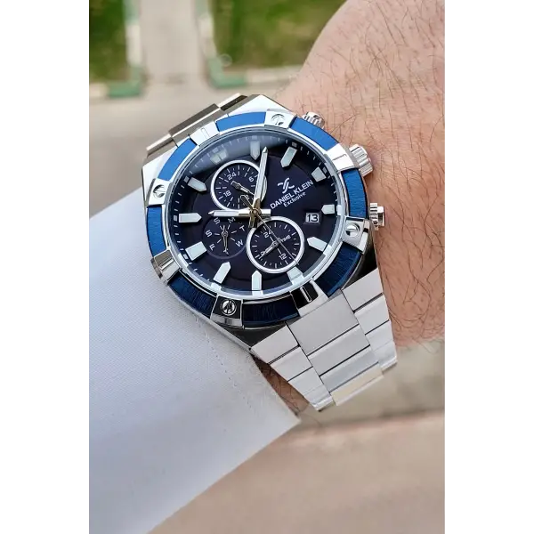 Lacivert Gümüş Renk 45 mm İç Göstergeleri Aktif Erkek Kol Saati