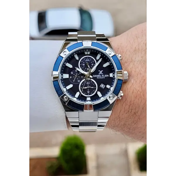 Lacivert Gümüş Renk 45 mm İç Göstergeleri Aktif Erkek Kol Saati