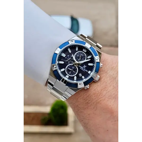 Lacivert Gümüş Renk 45 mm İç Göstergeleri Aktif Erkek Kol Saati