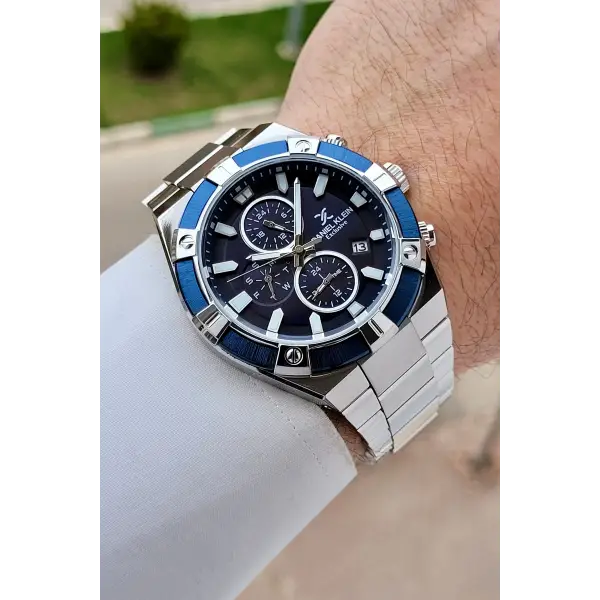 Lacivert Gümüş Renk 45 mm İç Göstergeleri Aktif Erkek Kol Saati