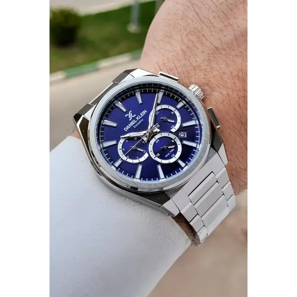 Kadranı Lacivert Kordonu Gümüş Renk 44 mm İç Göstergeleri Aktif Erkek Kol Saati