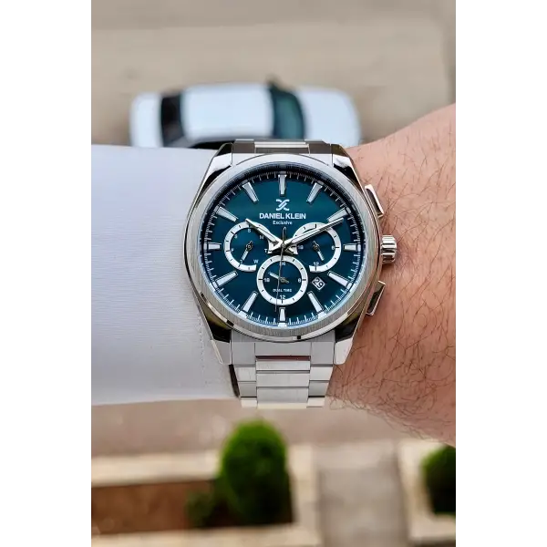 Kadranı Mavi Kordonu Gümüş Renk 44 mm İç Göstergeleri Aktif Erkek Kol Saati