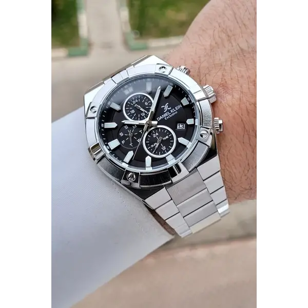 Kadranı Siyah Kordonu Gümüş Renk 45 mm İç Göstergeleri Aktif Erkek Kol Saati