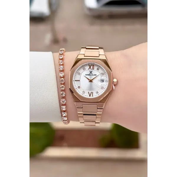 Rose Renk Hediye Paketli 30 Mm Kadın Kol Saati ve Bileklik