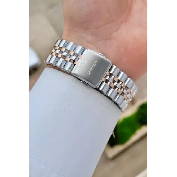 Rose Gümüş Renk Otomatik 42 mm İç Göstergeleri Aktif Erkek Kol Saati