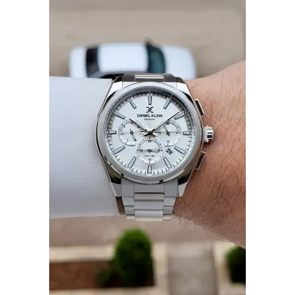 Gümüş Renk 44 mm Hediye Paketli İç Göstergeleri Aktif Erkek Kol Saati