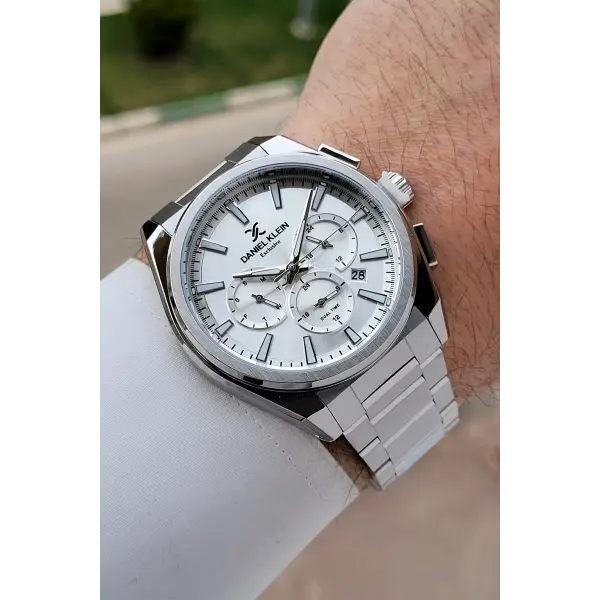 Gümüş Renk 44 mm Hediye Paketli İç Göstergeleri Aktif Erkek Kol Saati