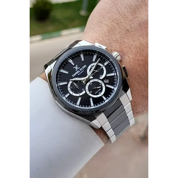 Siyah Gümüş Renk 44 mm Hediye Paketli İç Göstergeleri Aktif Erkek Kol Saati