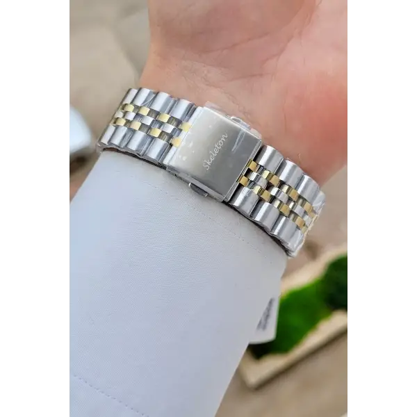 Gold Gümüş Yeşil Renk Otomatik 42 mm İç Göstergeleri Aktif Erkek Kol Saati