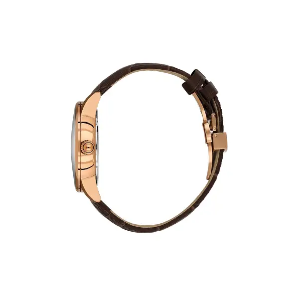 Kasası Rose Kordonu Kahverengi Renk 41,5 mm Full Çelik Kasa Erkek Kol Saati