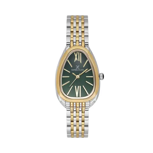 Kadranı Yeşil Kodronu Gold Gümüş Renk 25 Mm Kadın Kol Saati ve Bileklik