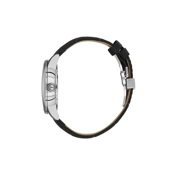 Kasası Gümüş Kordonu Siyah Renk 41,5 mm Full Çelik Kasa Erkek Kol Saati